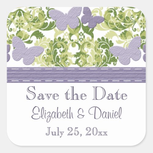 Purple Butterfly Wedding Seals Stickers