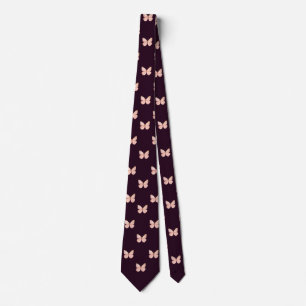 Purple Butterfly Work Professional Men & Women Neck Tie
