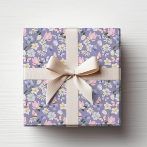 Purple Butterfly Wrapping Paper