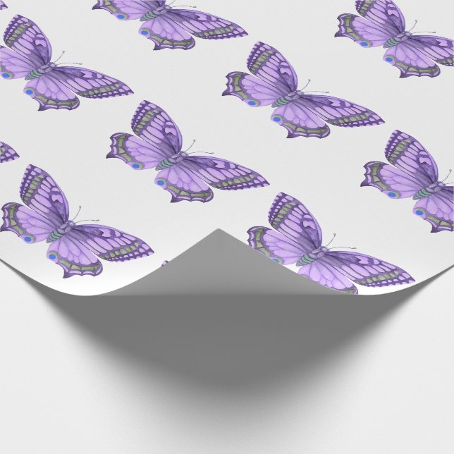 Purple Butterfly  Wrapping Paper (Corner)