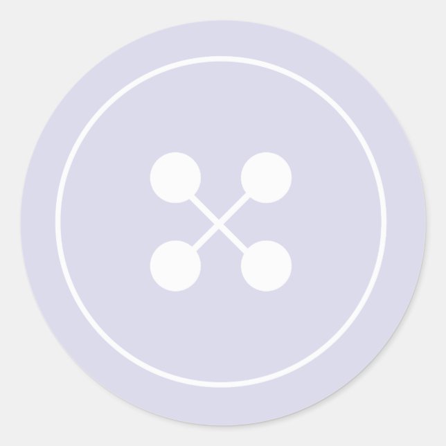 Purple Button Baby Shower Favor Sticker (Front)