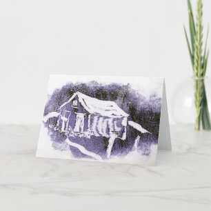 "Purple Cabin" Country Roads Greeting Card