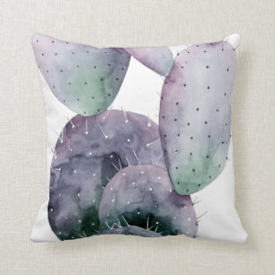 Purple Cactus Throw Pillow