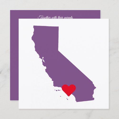 Purple California Wedding Invitation