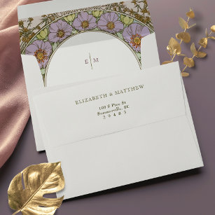 Purple Calla Lilies Art Nouveau Vintage Envelope