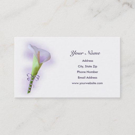 Customizable Purple Calla Lily Business Cards