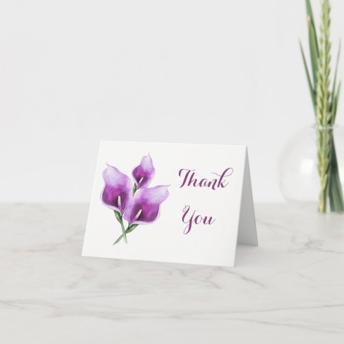 Purple Calla Lily Thank You Card