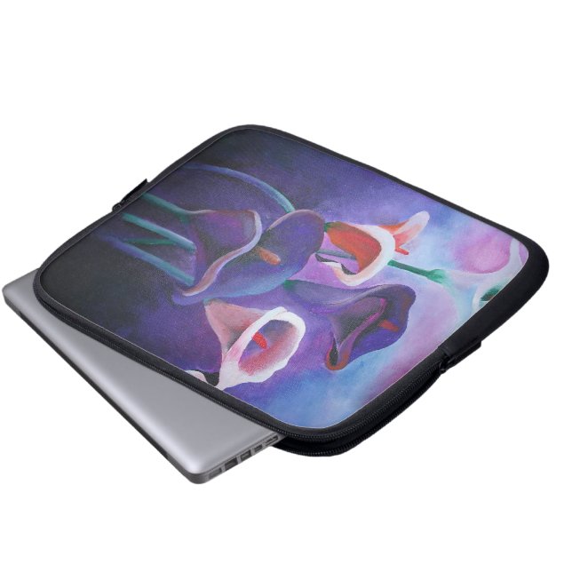 Purple Callas Lilac And Purple Art Laptop Sleeve (Front Bottom)