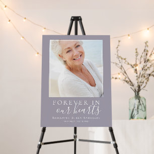 Purple Calligraphy Photo Funeral Memorial Board