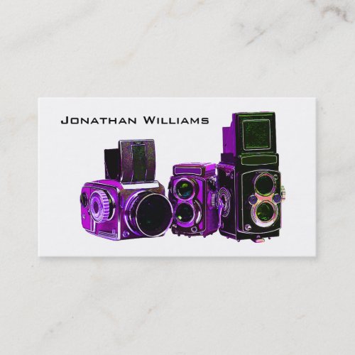 Purple Camera Photography Business Cards