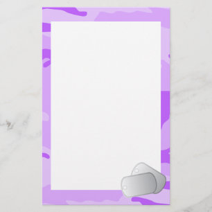 Purple Camo and Dog Tags Stationery