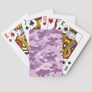 Purple Camo Design Poker Cards