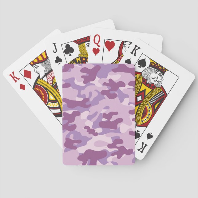 Purple Camo Design Poker Cards (Back)