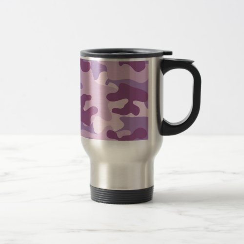 Purple Camo Design Travel Mug