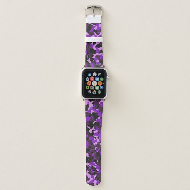 Purple camo pattern apple watch band (Front)