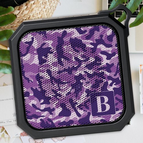 Purple Camo Personalized Girly Monogram Camouflage Bluetooth Speaker