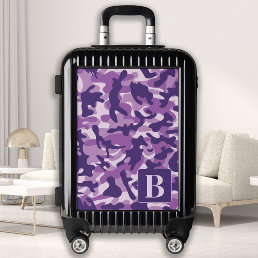 Purple Camo Personalized Girly Monogram Camouflage Luggage