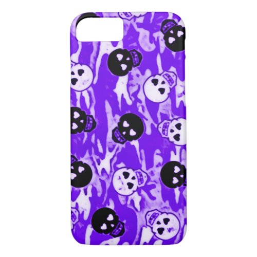 Purple Camo Skulls Grunge iPhone 87 Case