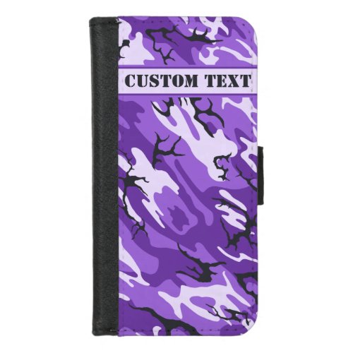 Purple Camo Smartphone Wallet w Custom Text