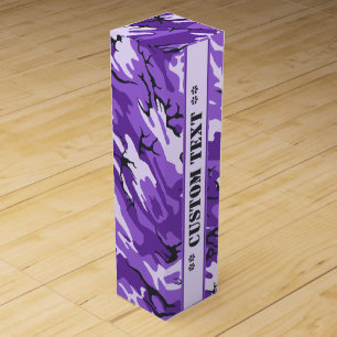 Purple Camo w/ Custom Text Wine Box