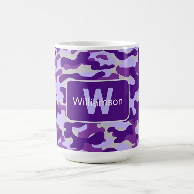 Purple Camo With Personalization   Coffee Mug (Center)