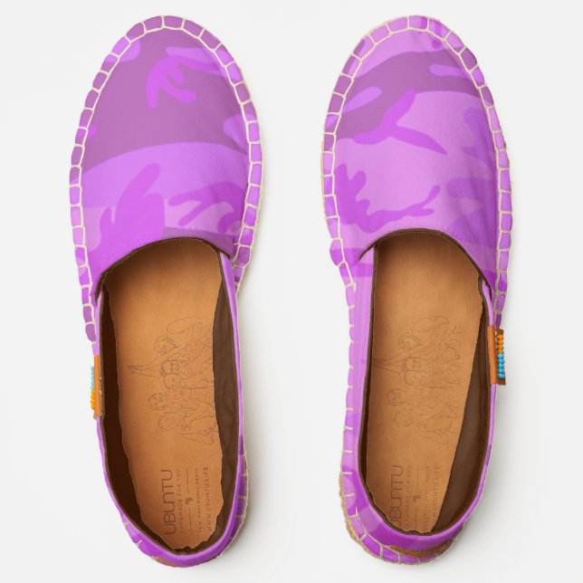 Purple Camouflage Abstract Pattern Espadrilles (Front)