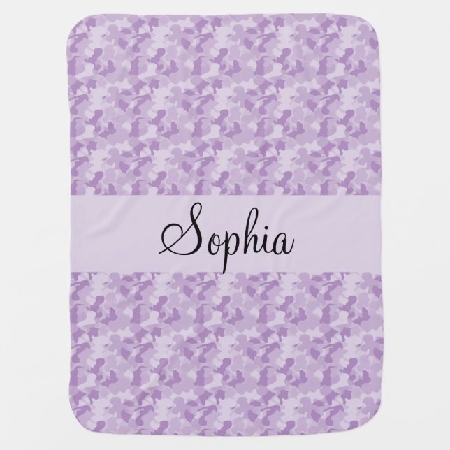 Purple Camouflage Baby Blanket (Front)