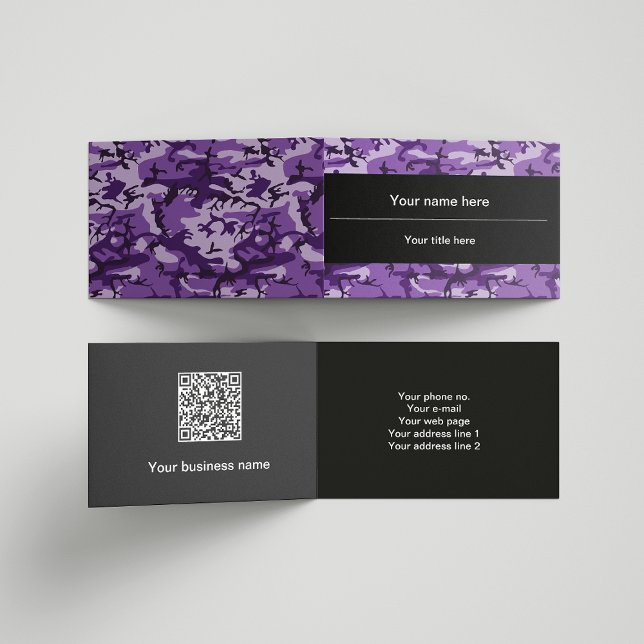 Purple Camouflage, Camouflage, Military, Army Business Card (Creator Uploaded)