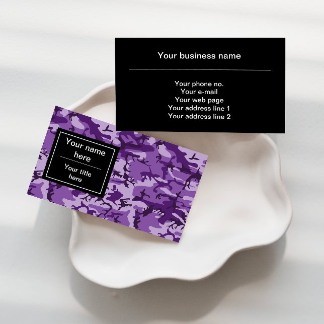 Purple Camouflage, Camouflage, Military, Army Business Card (Creator Uploaded)