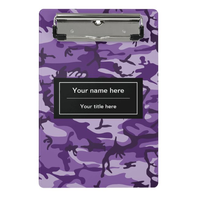 Purple Camouflage, Camouflage, Military, Army Mini Clipboard (Front)