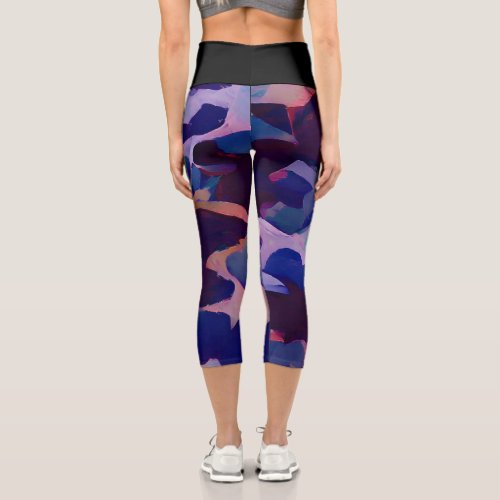 Purple Camouflage High_Rise Capri Legging