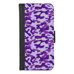Purple Camouflage  iPhone 8/7 Wallet Case