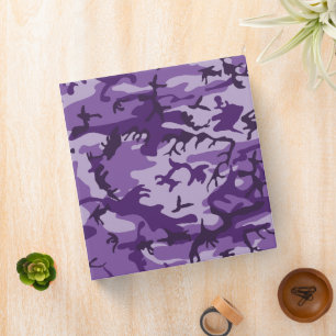 Purple Camouflage, Military, Army 3 Ring Binder
