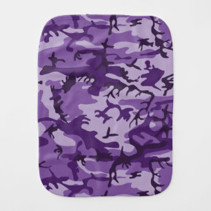 Purple Camouflage, Military, Army Baby Burp Cloth
