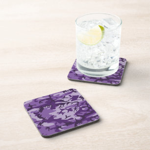 Purple Camouflage, Military, Army Beverage Coaster