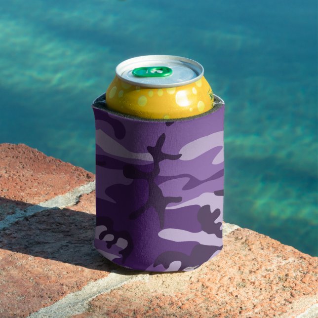 Purple Camouflage, Military, Army Can Cooler (In Situ Pool)