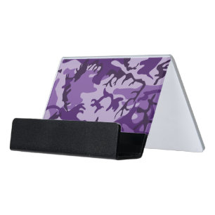Purple Camouflage, Military, Army Desk Business Card Holder