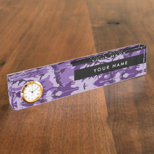 Purple Camouflage, Military, Army Desk Name Plate