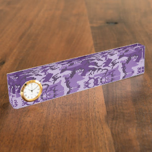 Purple Camouflage, Military, Army Desk Name Plate