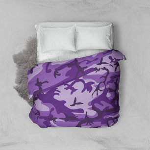 Purple Camouflage, Military, Army Duvet Cover