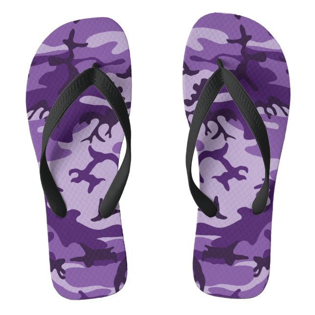 Purple Camouflage, Military, Army Flip Flops (Footbed)