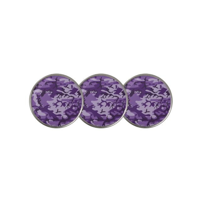 Purple Camouflage, Military, Army Golf Ball Marker (3 Up)