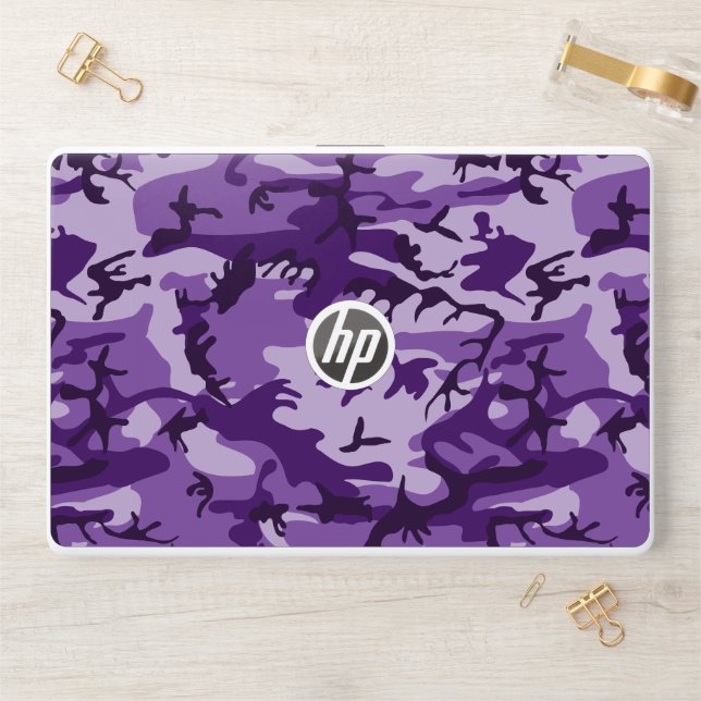 Purple Camouflage, Military, Army HP Laptop Skin (Desk)