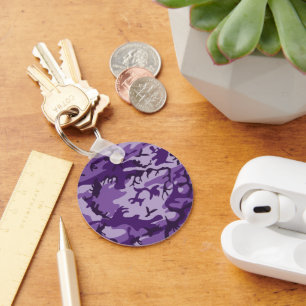Purple Camouflage, Military, Army Keychain