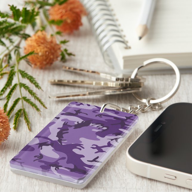 Purple Camouflage, Military, Army Keychain (Front Right)