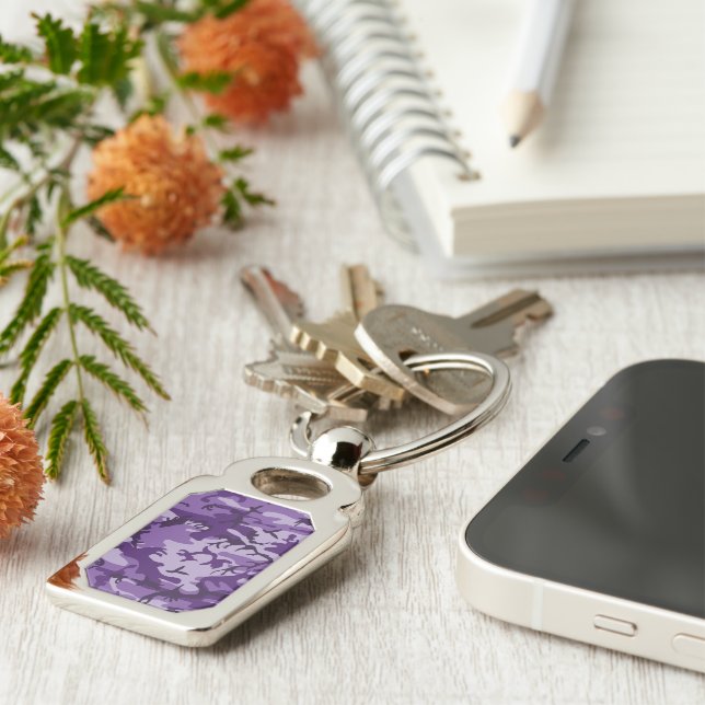 Purple Camouflage, Military, Army Keychain (Side)
