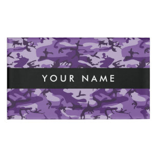 Purple Camouflage, Military, Army Name Tag
