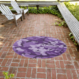 Purple Camouflage, Military, Army Outdoor Rug