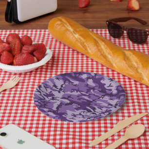 Purple Camouflage, Military, Army Paper Plates