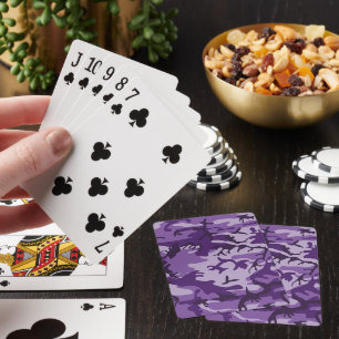 Purple Camouflage, Military, Army Poker Cards